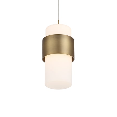 Banded 9in LED Pendant 3000K In Aged Brass